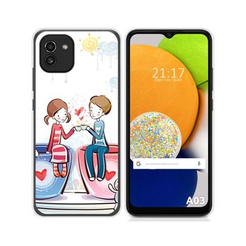 Funda Silicona Para Samsung Galaxy A03 Diseño Café