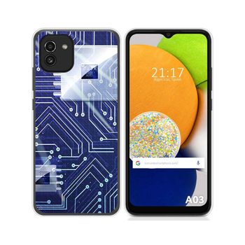 Funda Silicona Para Samsung Galaxy A03 Diseño Circuito