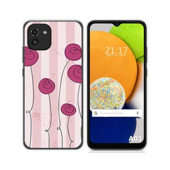 Funda Silicona Para Samsung Galaxy A03 Diseño Flores Vintage