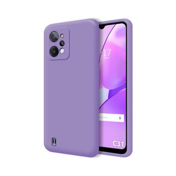 Funda Silicona Líquida Ultra Suave Para Realme C31 Color Morada