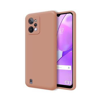 Funda Silicona Líquida Ultra Suave Para Realme C31 Color Rosa