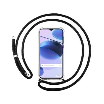 Funda Colgante Transparente Para Realme C35 Con Cordon Negro