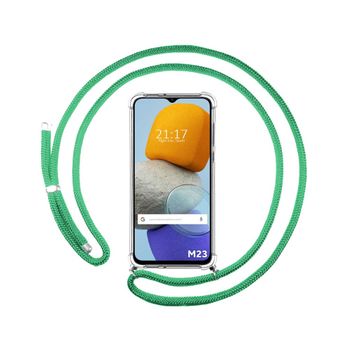 Funda Colgante Transparente Para Samsung Galaxy M23 5g Con Cordon Verde Agua