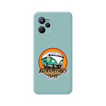 Funda Silicona Líquida Azul Para Realme C35 Diseño Adventure Time