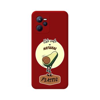 Funda Silicona Líquida Roja Para Realme C35 Diseño Culo Natural