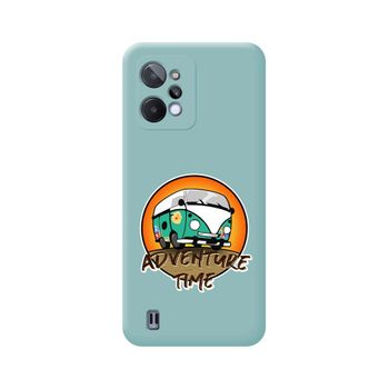 Funda Silicona Líquida Azul Para Realme C31 Diseño Adventure Time