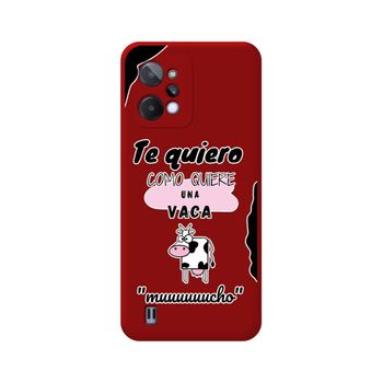 Funda Silicona Líquida Roja Para Realme C31 Diseño Vaca