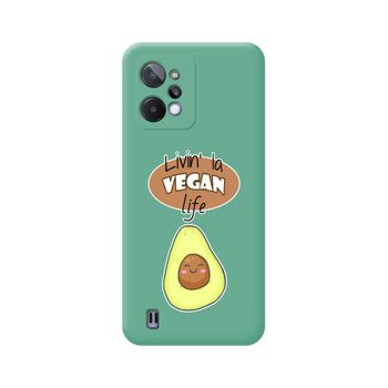 Funda Silicona Líquida Verde Para Realme C31 Diseño Vegan Life