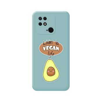 Funda Silicona Líquida Azul Para Xiaomi Redmi 10c Diseño Vegan Life