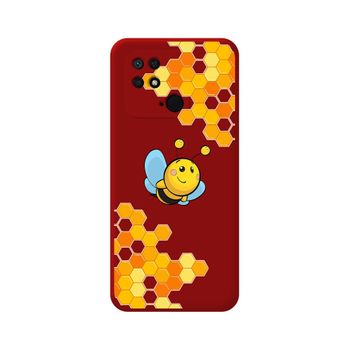 Funda Silicona Líquida Roja Para Xiaomi Redmi 10c Diseño Abeja