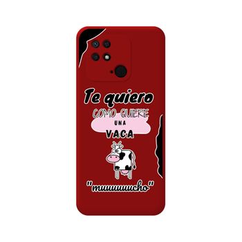 Funda Silicona Líquida Roja Para Xiaomi Redmi 10c Diseño Vaca