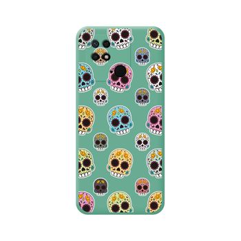 Funda Silicona Líquida Verde Para Xiaomi Redmi 10c Diseño Catrina