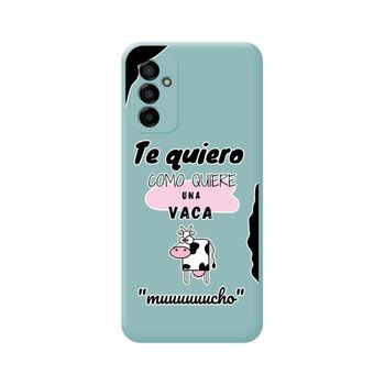 Funda Silicona Líquida Azul Para Samsung Galaxy M23 5g Diseño Vaca