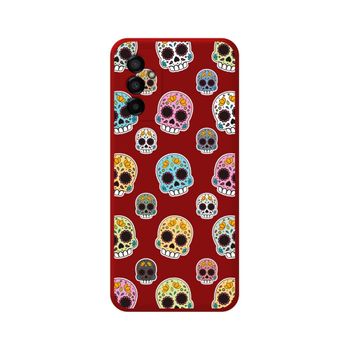 Funda Silicona Líquida Roja Para Samsung Galaxy M23 5g Diseño Catrina