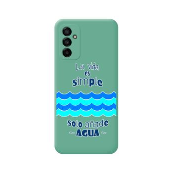 Funda Silicona Líquida Verde Para Samsung Galaxy M23 5g Diseño Agua