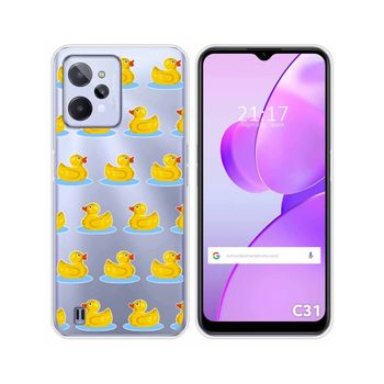 Funda Silicona Transparente Para Realme C31 Diseño Pato