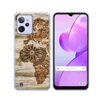 Funda Silicona Para Realme C31 Diseño Madera 07