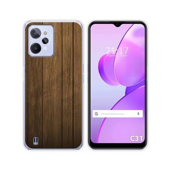 Funda Silicona Para Realme C31 Diseño Madera