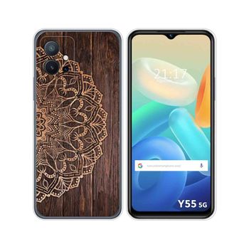 Funda Silicona Para Vivo Y55 5g Diseño Madera 06