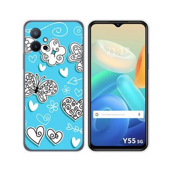 Funda Silicona Para Vivo Y55 5g Diseño Mariposas