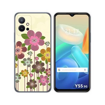 Funda Silicona Para Vivo Y55 5g Diseño Primavera En Flor