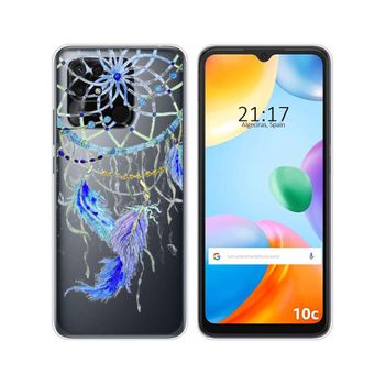 Funda Silicona Transparente Para Xiaomi Redmi 10c Diseño Plumas