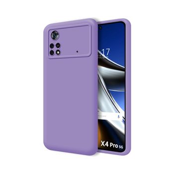 Funda Silicona Líquida Ultra Suave Para Xiaomi Poco X4 Pro 5g Color Morada