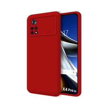 Funda Silicona Líquida Ultra Suave Para Xiaomi Poco X4 Pro 5g Color Roja