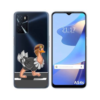 Funda Silicona Transparente Para Oppo A54s Diseño Avestruz Dibujos