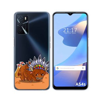 Funda Silicona Transparente Para Oppo A54s Diseño Bufalo Dibujos