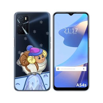 Funda Silicona Transparente Para Oppo A54s Diseño Cabra Dibujos