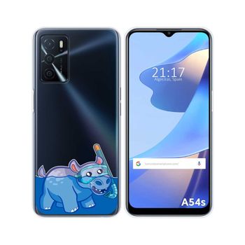 Funda Silicona Transparente Para Oppo A54s Diseño Hipo Dibujos