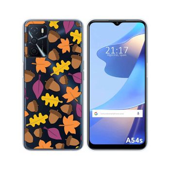 Funda Silicona Transparente Para Oppo A54s Diseño Otoño Dibujos