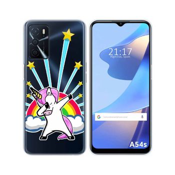 Funda Silicona Transparente Para Oppo A54s Diseño Unicornio Dibujos