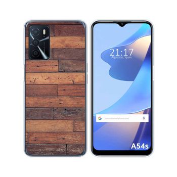 Funda Silicona Para Oppo A54s Diseño Madera 03 Dibujos