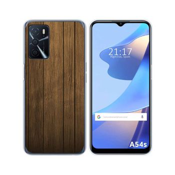 Funda Silicona Para Oppo A54s Diseño Madera Dibujos