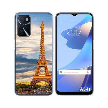 Funda Silicona Para Oppo A54s Diseño Paris Dibujos