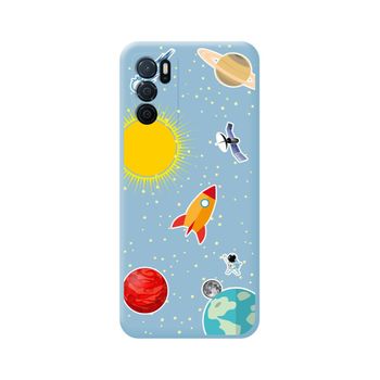 Funda Silicona Líquida Azul Para Oppo A54s Diseño Espacio Dibujos