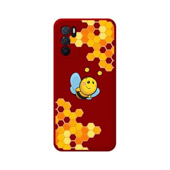 Funda Silicona Líquida Roja Para Oppo A54s Diseño Abeja Dibujos