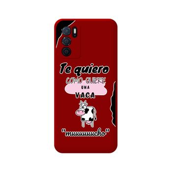 Funda Silicona Líquida Roja Para Oppo A54s Diseño Vaca Dibujos