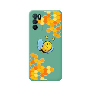 Funda Silicona Líquida Verde Para Oppo A54s Diseño Abeja Dibujos