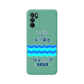 Funda Silicona Líquida Verde Para Oppo A54s Diseño Agua Dibujos