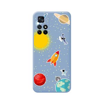 Funda Silicona Líquida Azul Para Xiaomi Redmi Note 11s 5g Diseño Espacio Dibujos