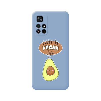 Funda Silicona Líquida Azul Para Xiaomi Redmi Note 11s 5g Diseño Vegan Life Dibujos