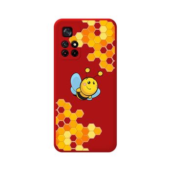 Funda Silicona Líquida Roja Para Xiaomi Redmi Note 11s 5g Diseño Abeja Dibujos