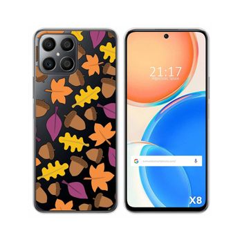 Funda Silicona Transparente Para Huawei Honor X8 Diseño Otoño Dibujos