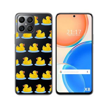 Funda Silicona Transparente Para Huawei Honor X8 Diseño Pato Dibujos