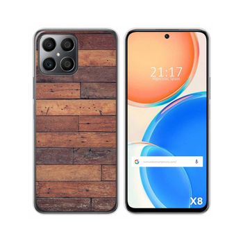 Funda Silicona Para Huawei Honor X8 Diseño Madera 03 Dibujos