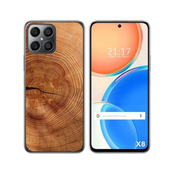 Funda Silicona Para Huawei Honor X8 Diseño Madera 04 Dibujos