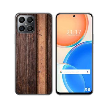 Funda Silicona Para Huawei Honor X8 Diseño Madera 05 Dibujos